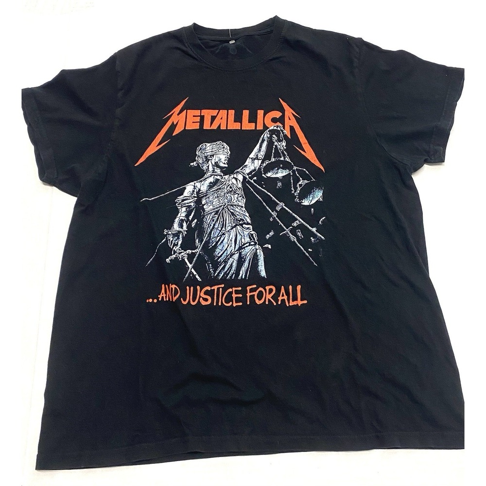 Metallica And Justice for All Album Cotton Black Unisex T-shirt. Large